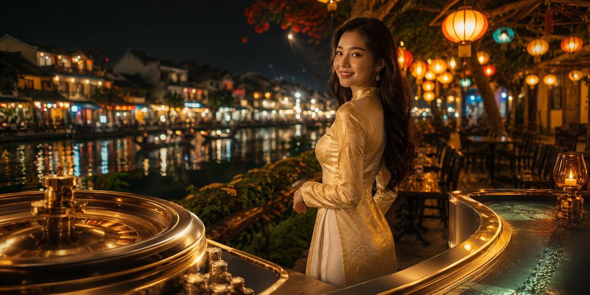 Người chơi mặc áo dài tại Hội An trải nghiệm casino và nhận giải thưởng đặc biệt