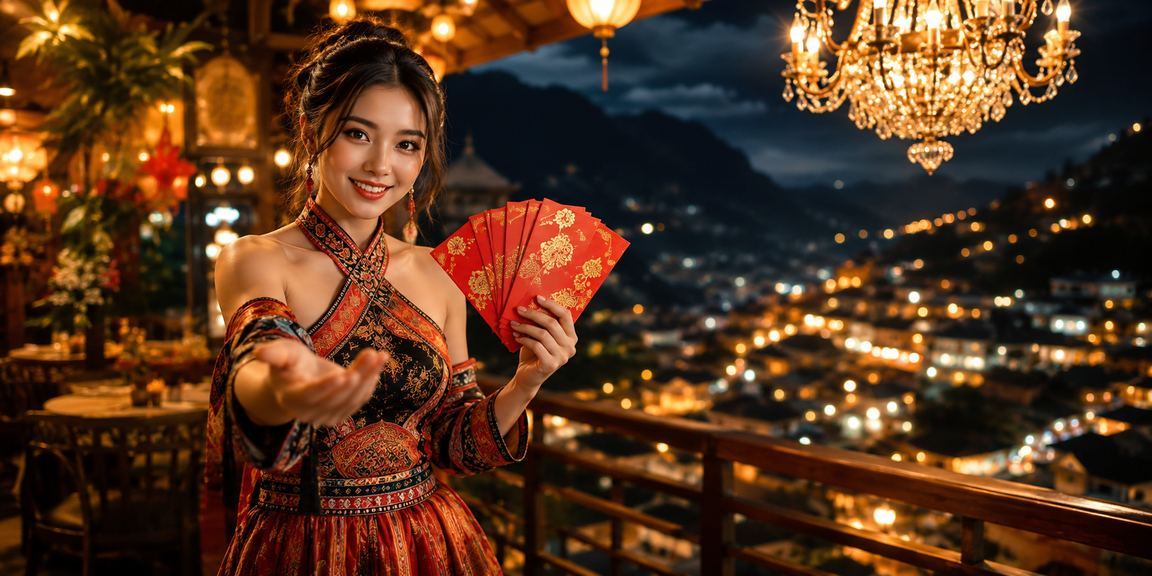 Người dùng tại chợ đêm Sa Pa nhận phong bì đỏ thưởng và kiểm tra số dư tài khoản